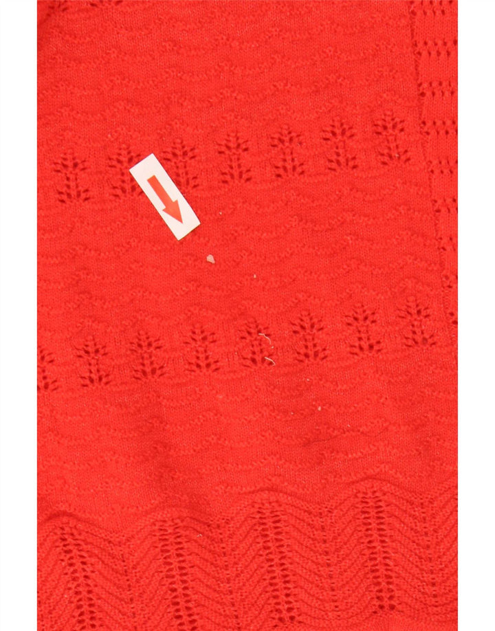 Maglione maglione con scollo a V da donna Marks & Spencer UK 14 Poliestere rosso medio
