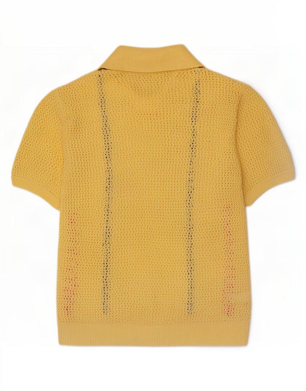 Zara Maglione da uomo con collo alto trasparente a righe piccole gialle