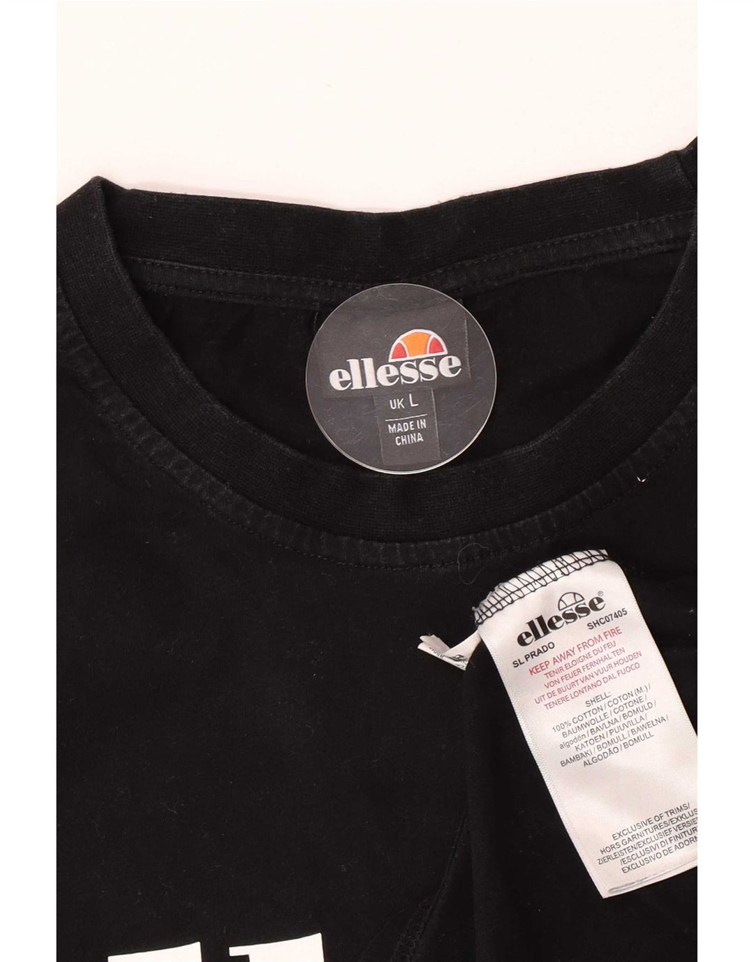 T-shirt grafica da uomo Ellesse Top grande in cotone nero