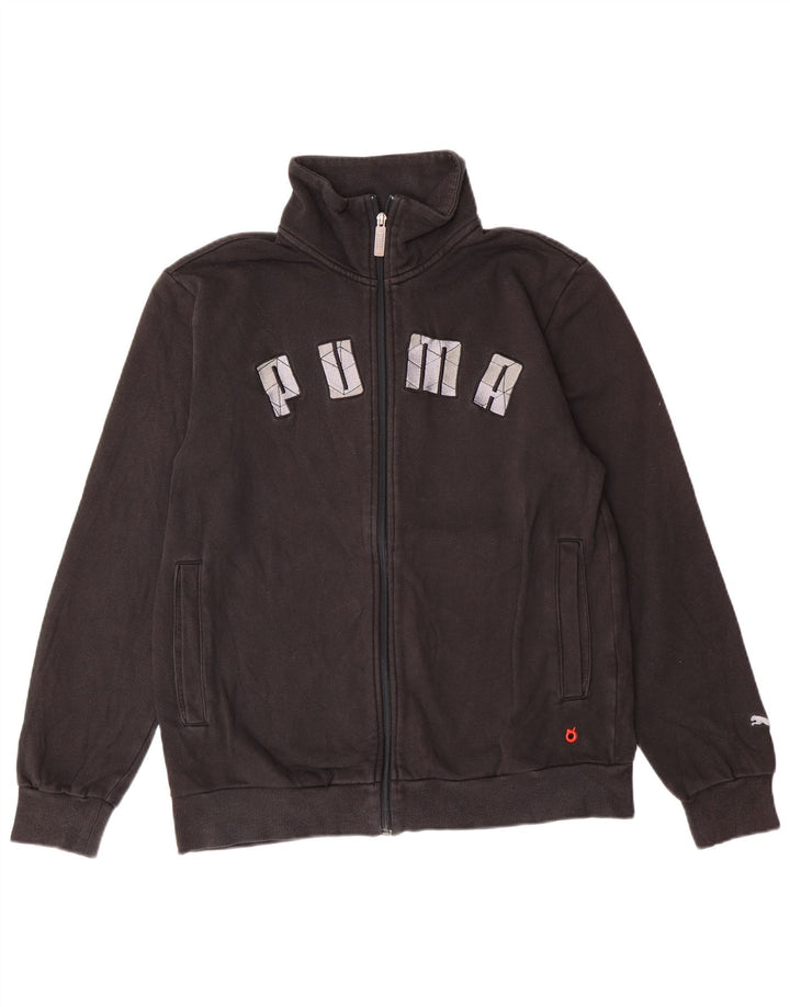 PUMA Mens Graphic Tracksuit Top Jacket Small Black