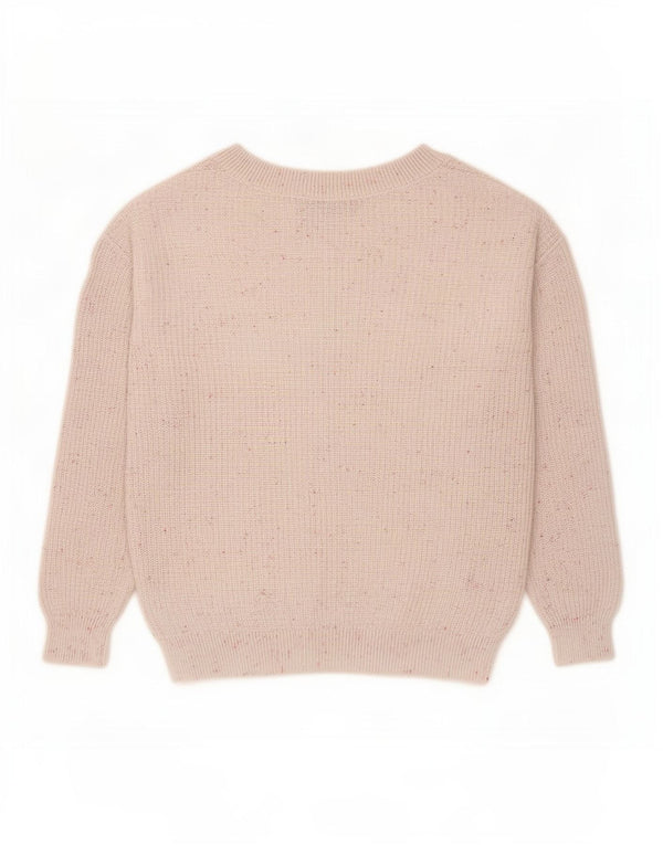 Maglione maglione con scollo a V da donna Marks & Spencer UK 10 piccolo grigio chiazzato