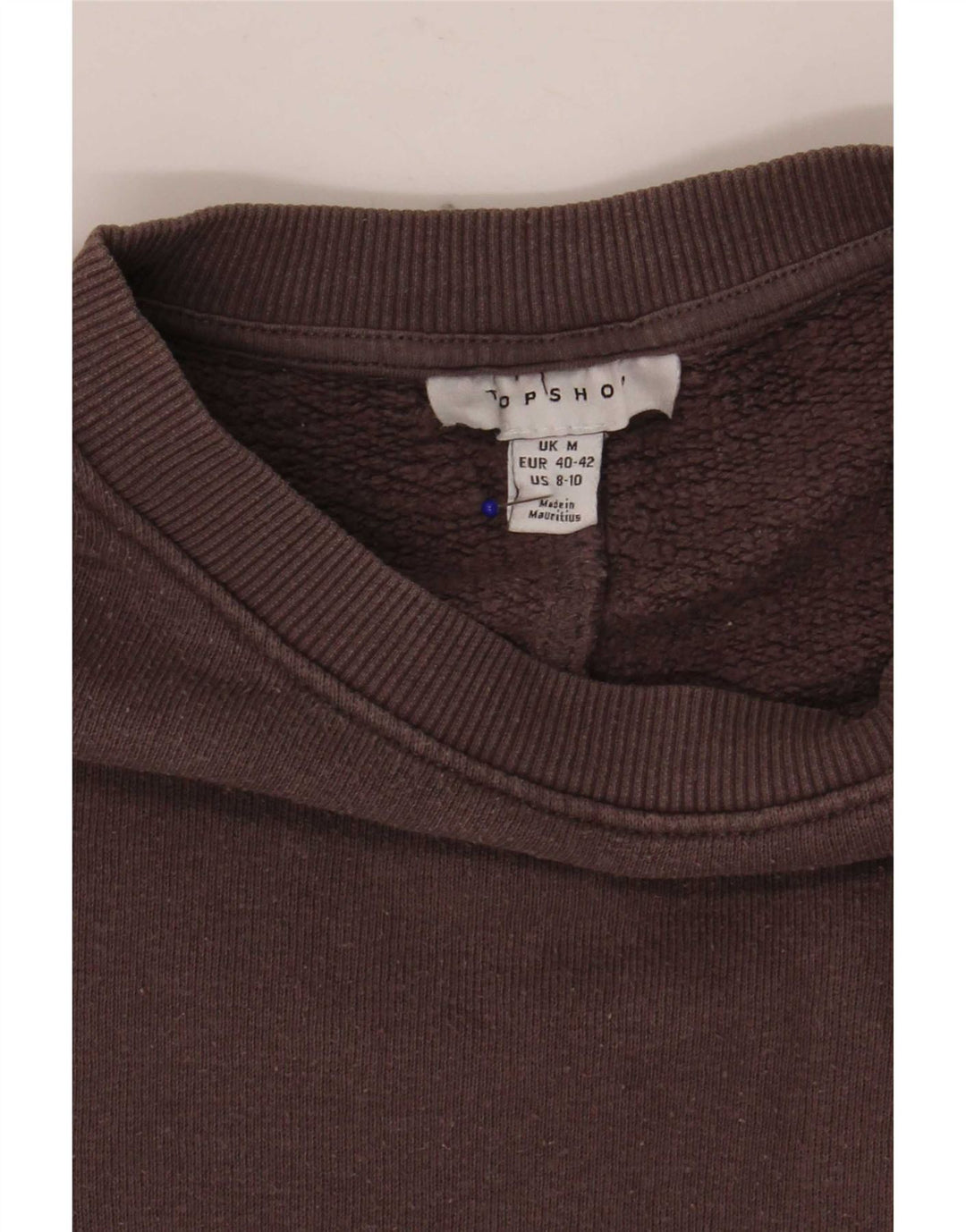 Topshop Donna Crop Felpa Oversize Maglione UK 14 Cotone Grigio Medio