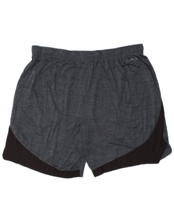 RUSSELL ATHLETIC Pantaloncini sportivi Dri-Power da uomo Large Grey Colourblock