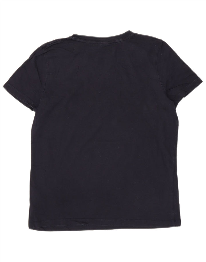 TOMMY HILFIGER T-shirt grafica da donna Top UK 12 cotone blu navy medio