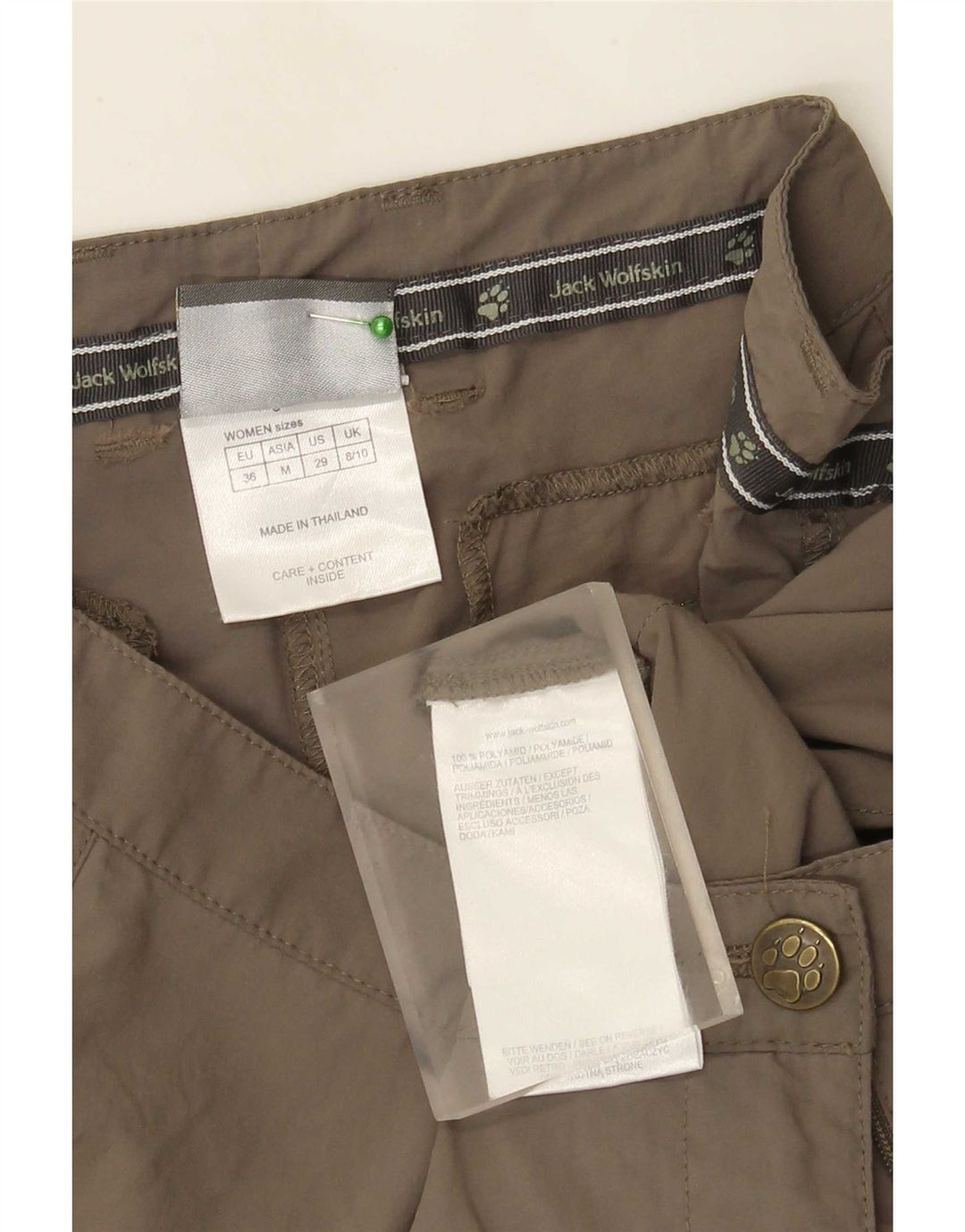 Bermuda da donna Jack Wolfskin UK 8/10 Small W29 Poliammide grigio