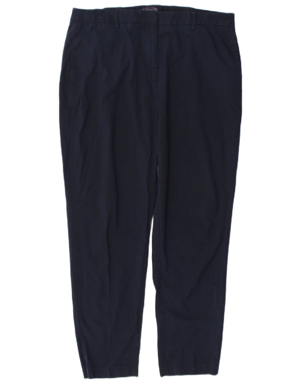 Pantaloni da abito affusolati da donna Marks & Spencer UK 18 XL W36 L28 Blu navy