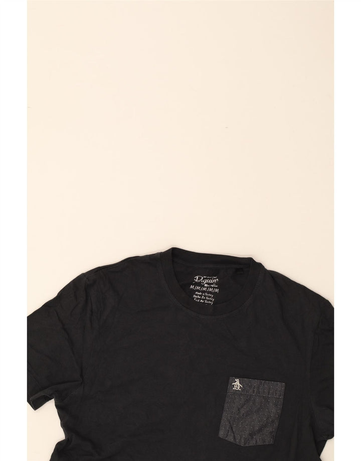 PENGUIN Mens T-Shirt Top Medium Black Cotton Vintage Penguin and Second-Hand Penguin from Messina Hembry 