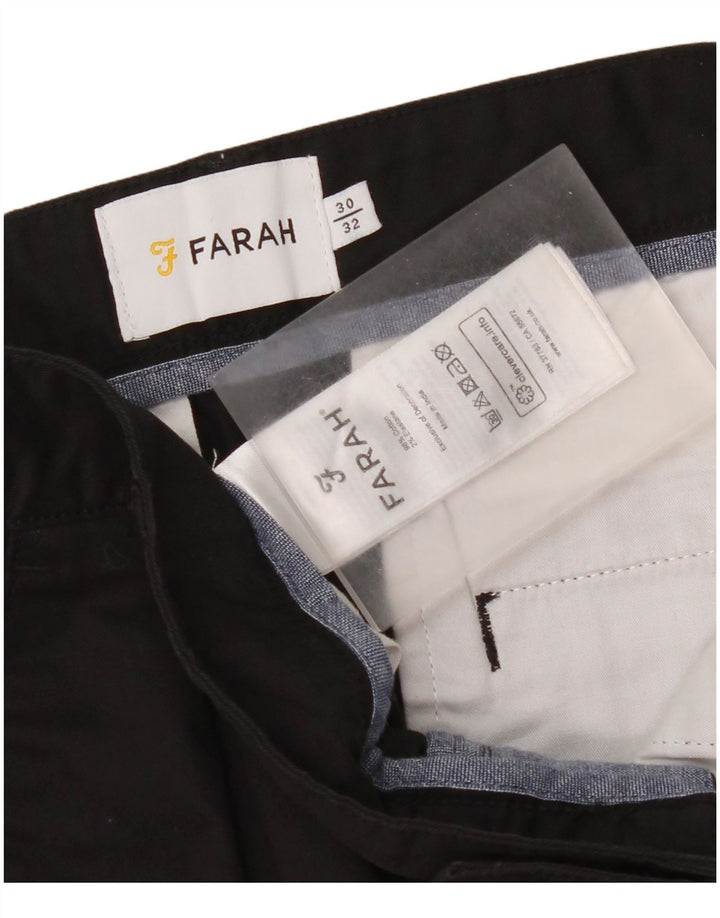 Pantaloni Cropped Uomo Farah W30 L24 Cotone Nero