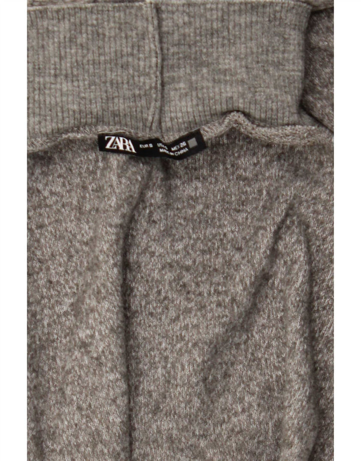 Vestito lungo a maniche lunghe da donna Zara UK 8 piccolo grigio