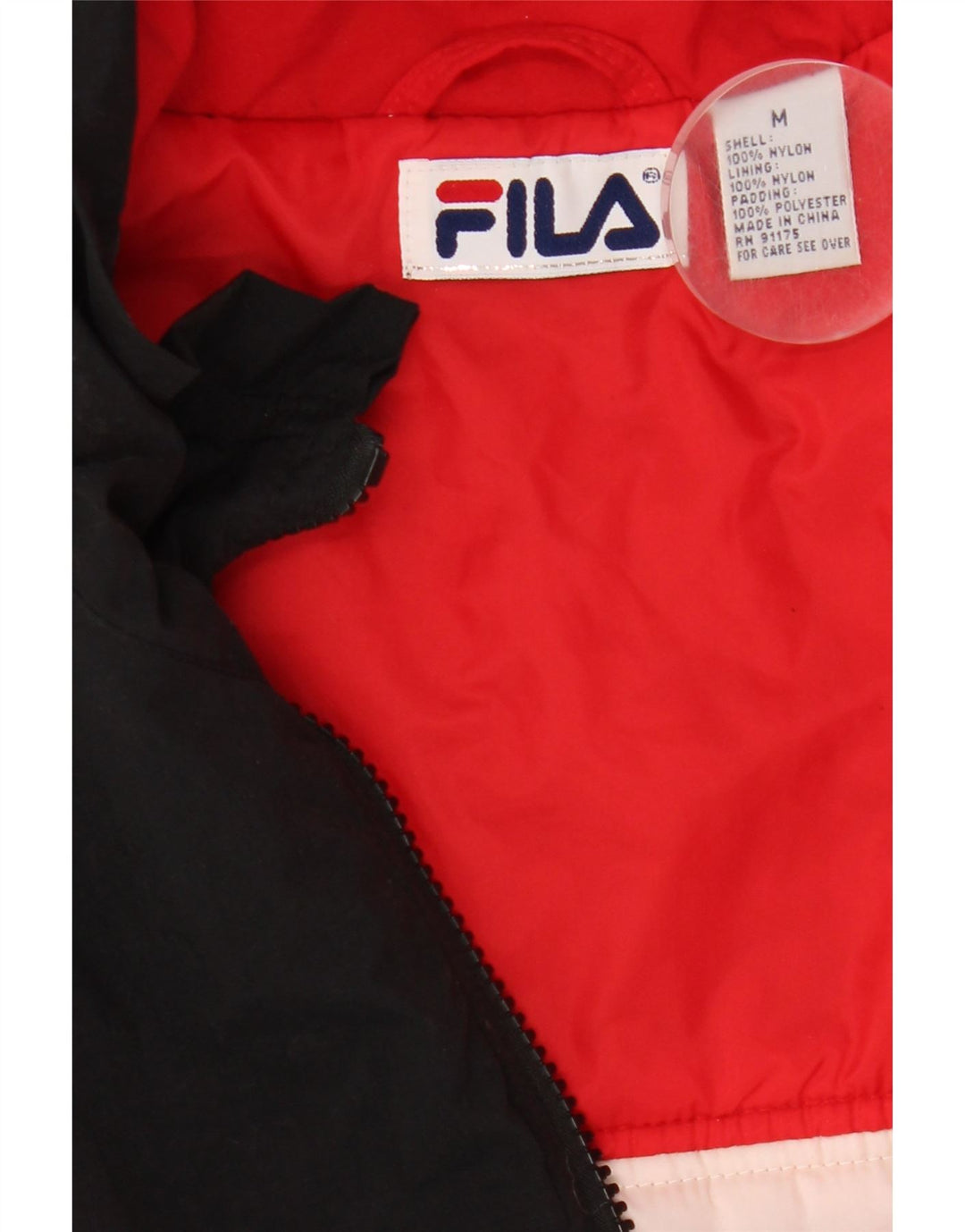 Giacca imbottita grafica da uomo Fila UK 38 nylon color block nero medio