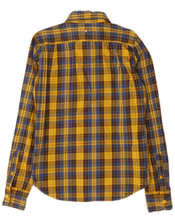 Camicia da uomo in flanella Superdry in cotone a quadri giallo medio
