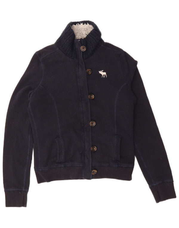 ABERCROMBIE & FITCH Womens Tracksuit Top Jacket UK 14 Medium Navy Blue