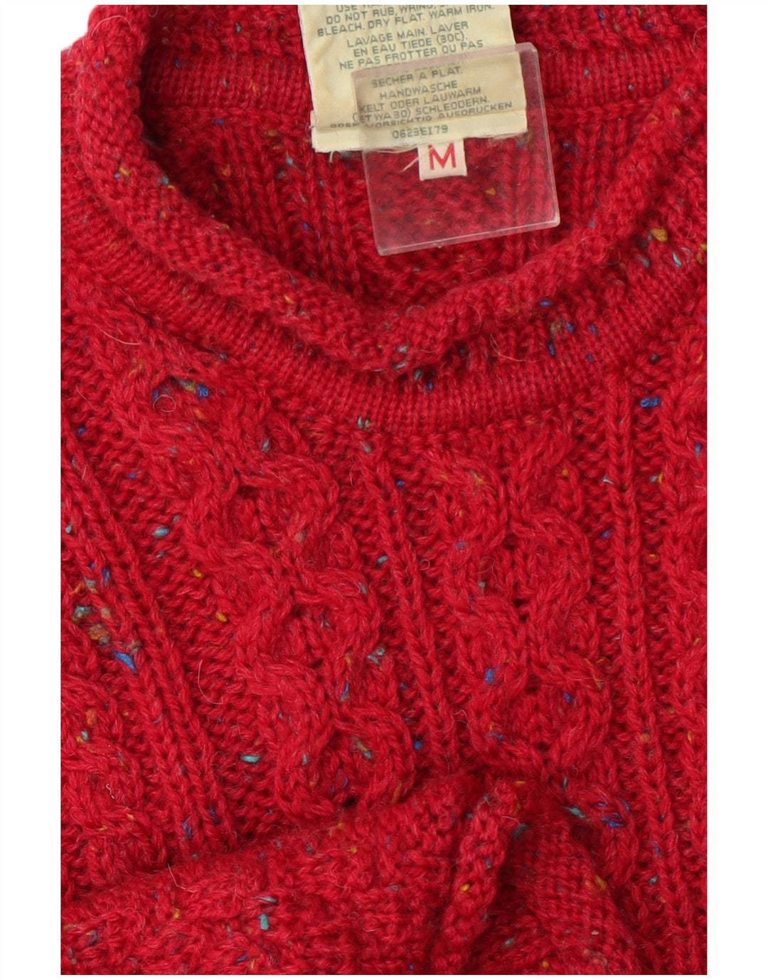 Carraig Donn maglione da donna con collo dolcevita UK 14 medio rosso screziato