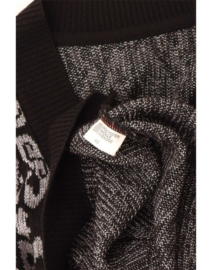 Canottiera vintage da donna EU 46 XL Poliestere Fair Isle nero