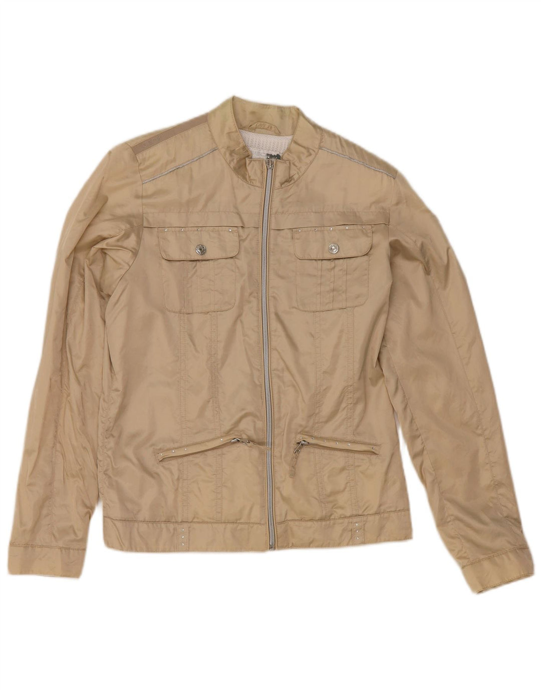 Giubbotto Bomber Geox Bambina Respira 13-14 Anni Beige Poliammide