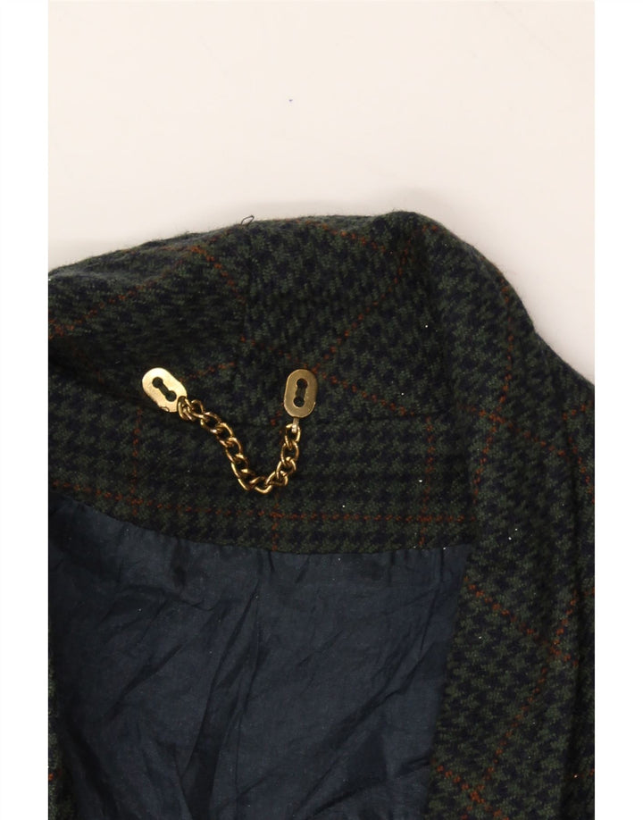VINTAGE Womens 1 Button Blazer Jacket UK 20 2XL Green Houndstooth Vintage Vintage and Second-Hand Vintage from Messina Hembry 
