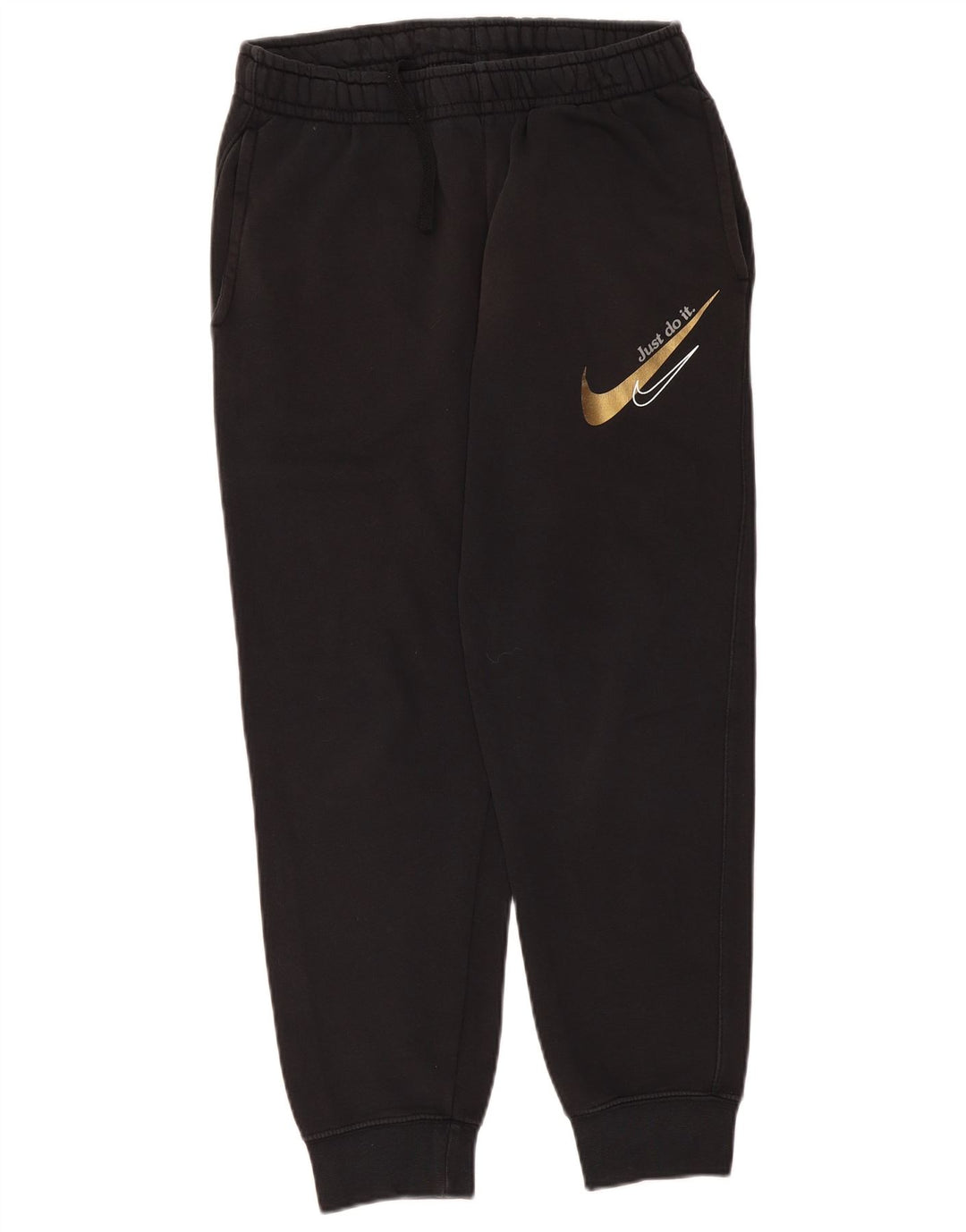 Pantaloni da tuta con grafica Nike da uomo, pantaloni da jogging, piccoli, in cotone nero