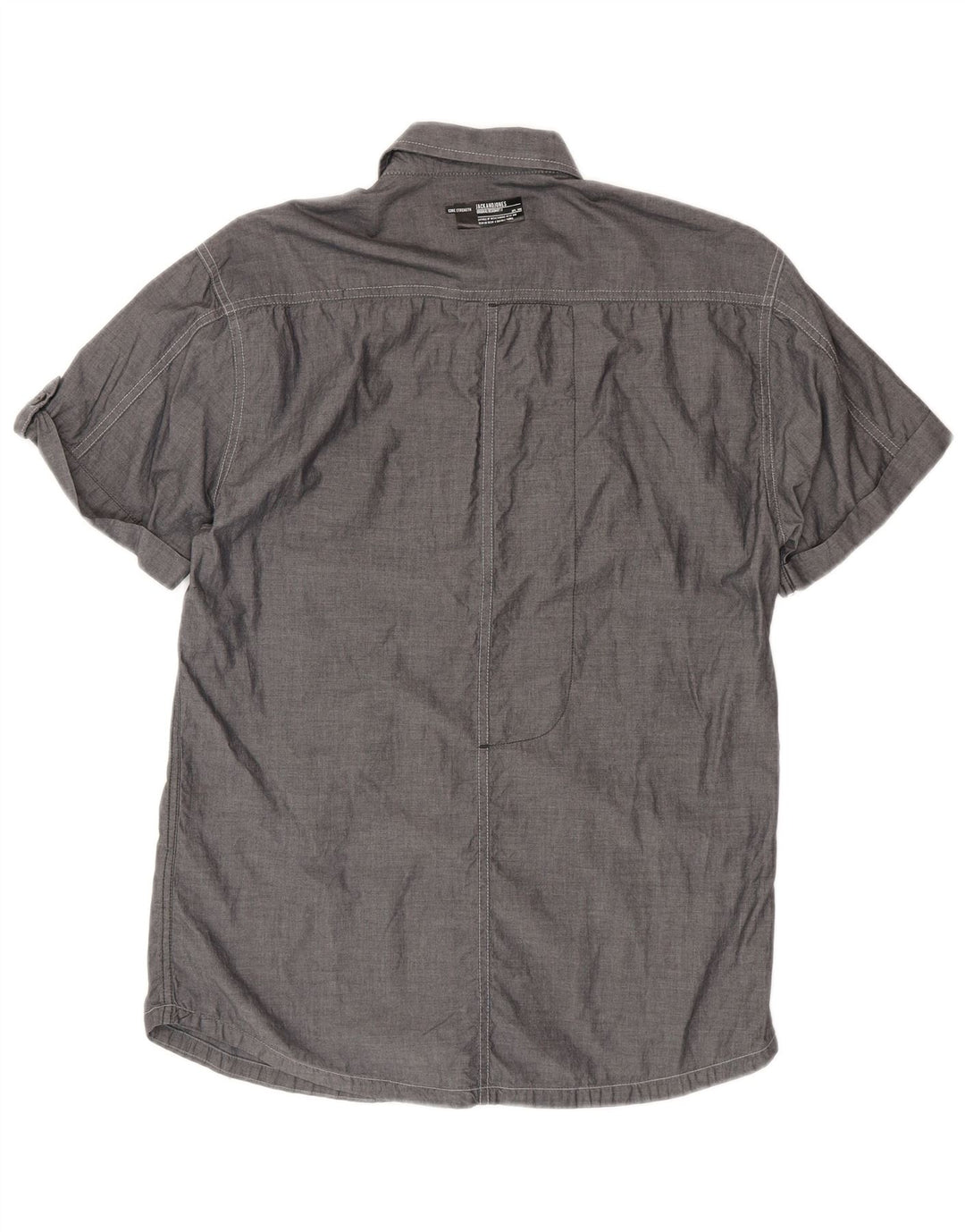 Camicia a maniche corte da uomo Jack & Jones in cotone grigio medio