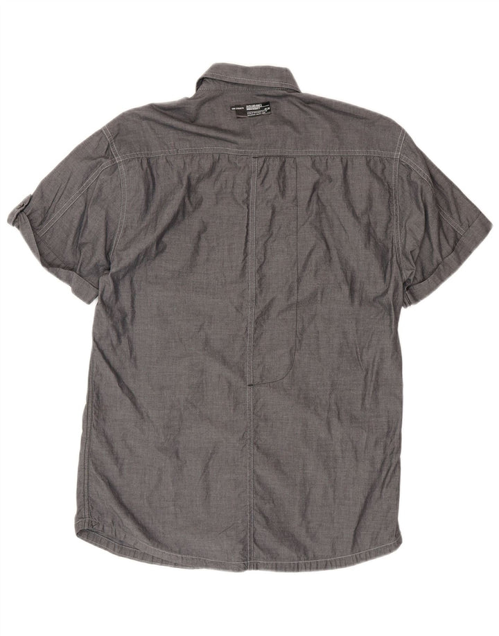 Camicia a maniche corte da uomo Jack & Jones in cotone grigio medio