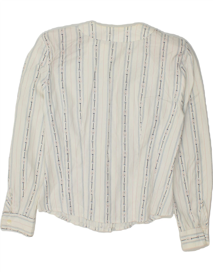 Camicetta da donna VINTAGE UK 12 Cotone a righe bianche medie