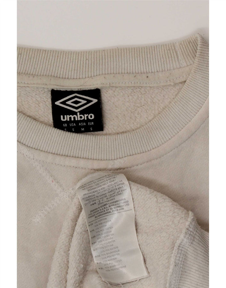 Felpa oversize da donna Umbro maglione UK 10 piccolo cotone beige
