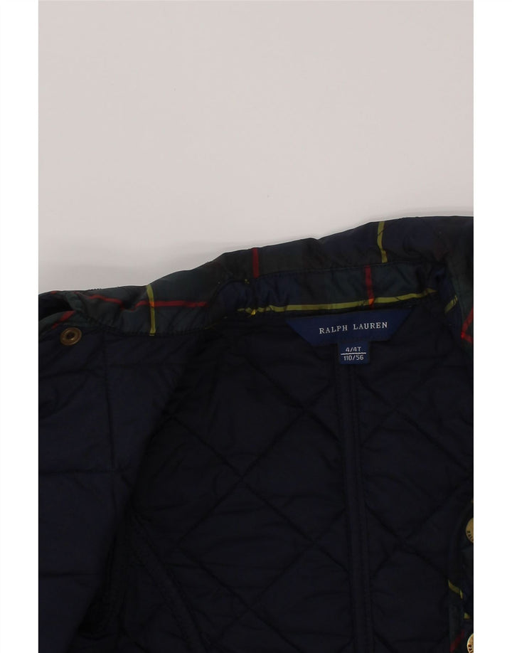 Giacca trapuntata per ragazze Ralph Lauren 3-4 anni a quadri blu navy