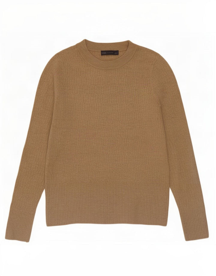 Maglione maglione con scollo a barca da donna Marks & Spencer UK 12 Beige medio
