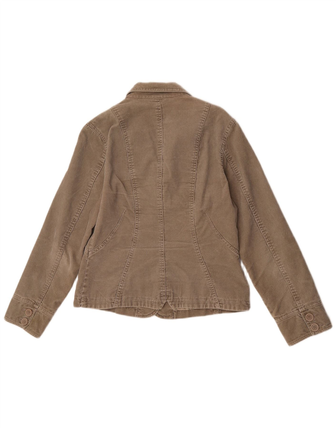 Giacca blazer in velluto a coste a 2 bottoni da donna Monsoon UK 12 Cotone beige medio