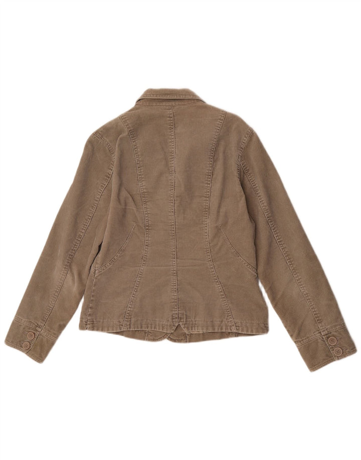 Giacca blazer in velluto a coste a 2 bottoni da donna Monsoon UK 12 Cotone beige medio