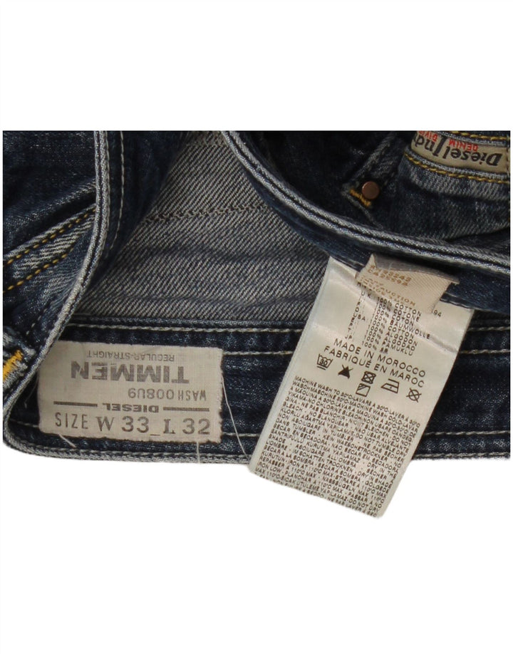 Diesel Uomo Timmen Jeans dritti regolari effetto consumato W33 L32 cotone blu