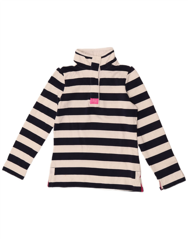 Joules Felpa da Donna con Collo a Bottoni Maglione UK 8 Small Blu Navy a Righe