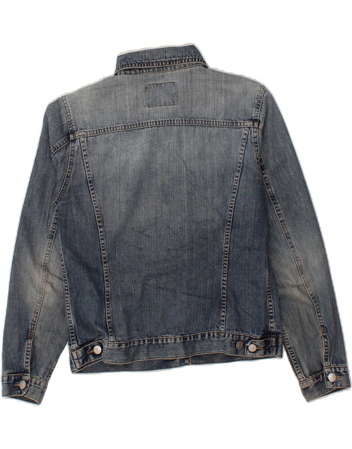 SISLEY Womens Crop Denim Jacket UK 22 3XL Blue Vintage Sisley and Second-Hand Sisley from Messina Hembry 
