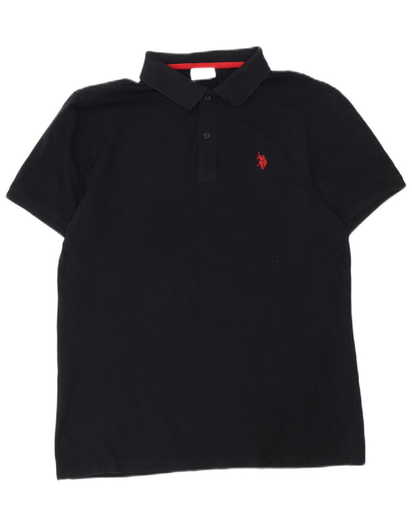 Polo Assn. Camicia da uomo grande in cotone nero