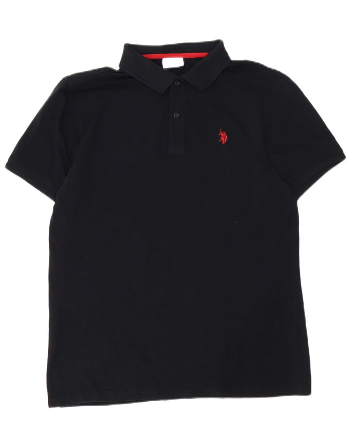 Polo Assn. Camicia da uomo grande in cotone nero