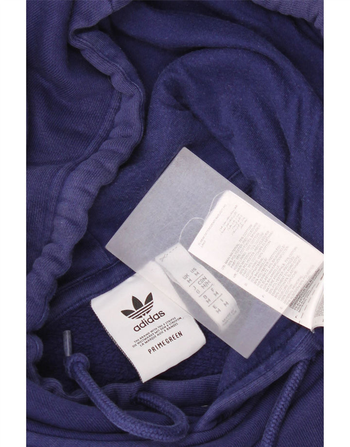 Felpa con cappuccio da uomo Adidas media in cotone blu navy