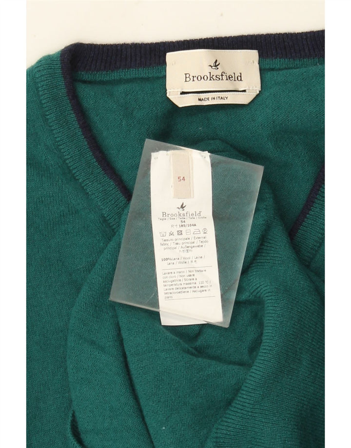 Maglione da uomo con scollo a V Brooksfield IT 54 XL lana verde