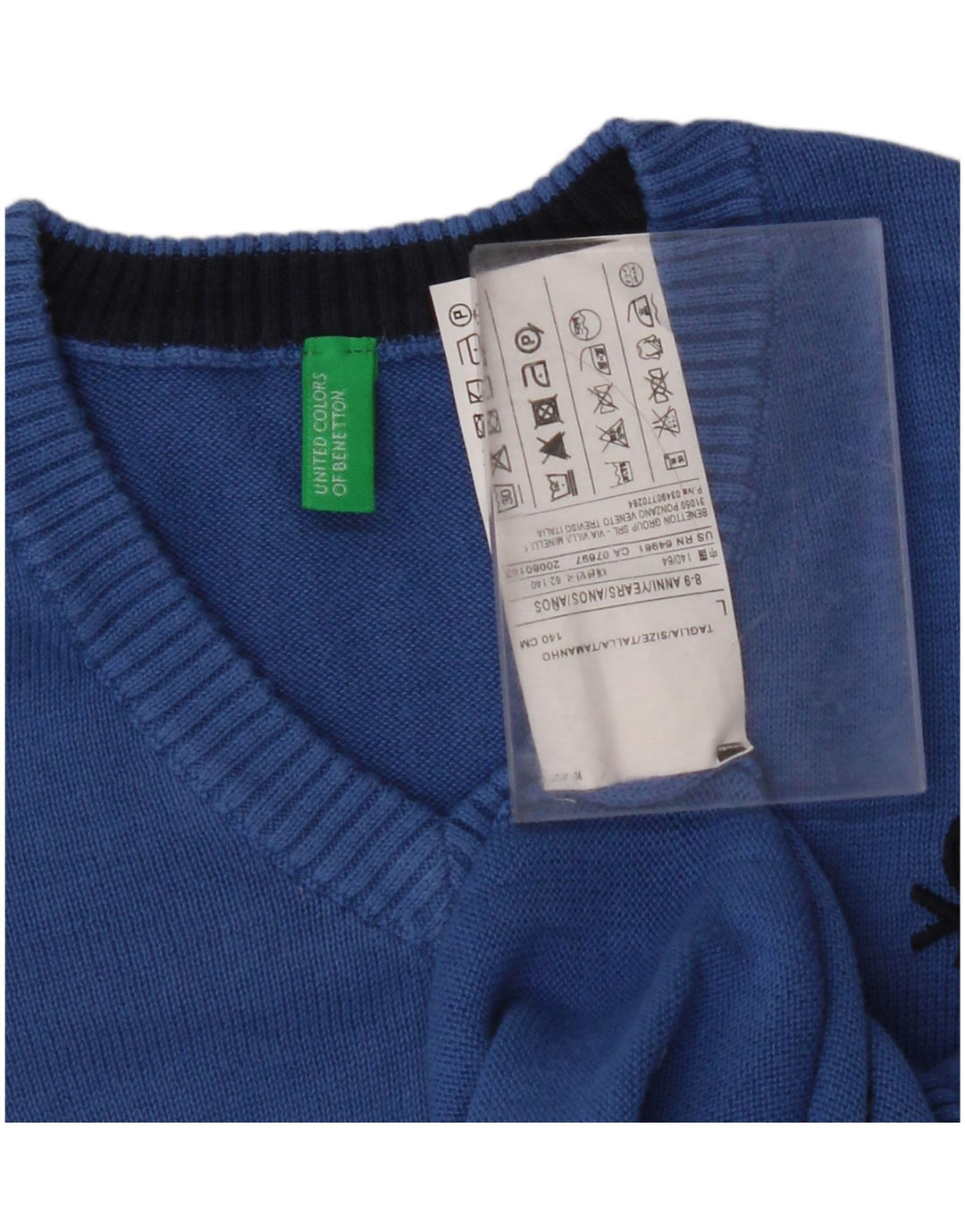 Canotta Canotta Bambino BENETTON 8-9 Anni Large Blu Cotone