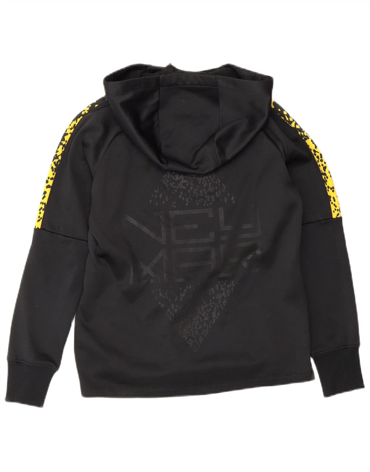 Felpa con cappuccio e collo con zip grafica Nike Dri Fit da ragazzo, 10-11 anni, colore nero medio