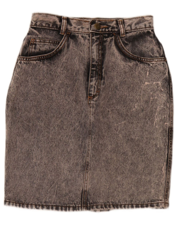 Gonna di jeans vintage da donna IT 34 2XS W24 Cotone grigio