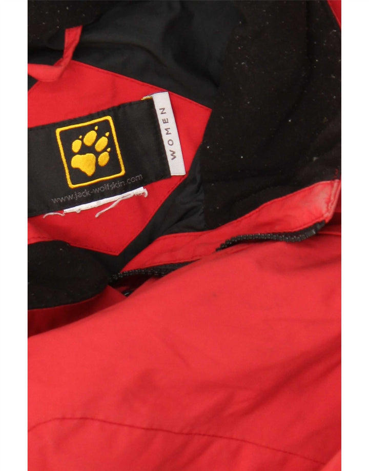 Giacca antipioggia da donna Jack Wolfskin UK 14 Large Rosso Poliammide