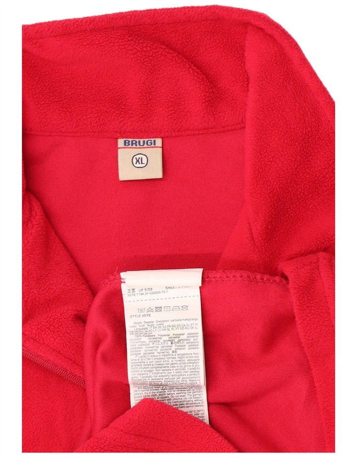 Maglione in pile da donna con collo con zip Brugi UK 18 XL poliestere rosso