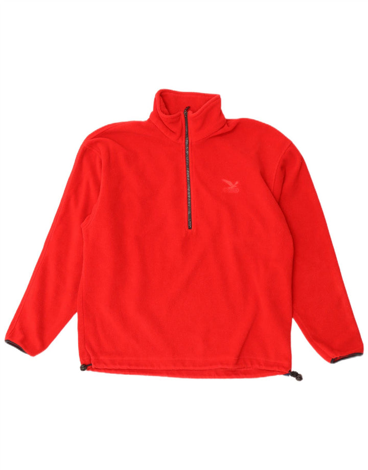 SALEWA Maglione in pile da uomo con zip e collo in poliestere rosso medio