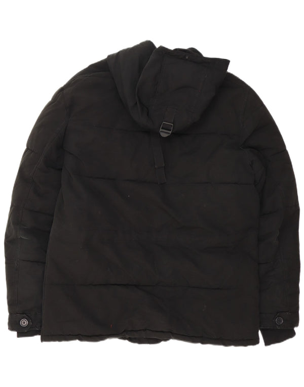 Giacca imbottita con cappuccio da uomo Zara UK 38 media nera