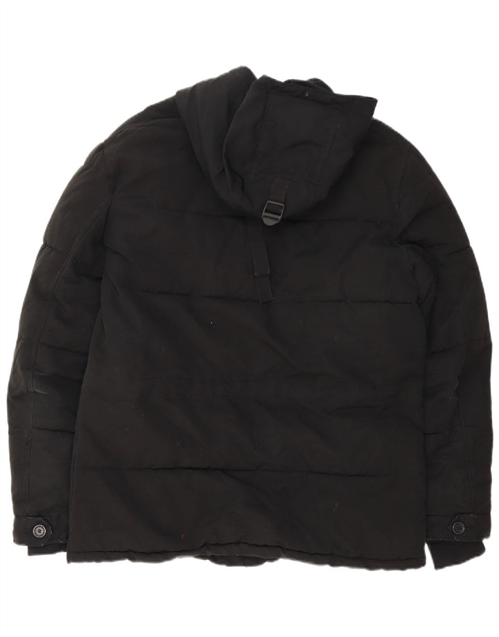 Giacca imbottita con cappuccio da uomo Zara UK 38 media nera