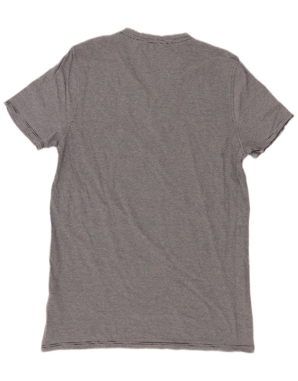 Guess By Marciano T-shirt grafica da donna Top UK 14 Large Grey Striped