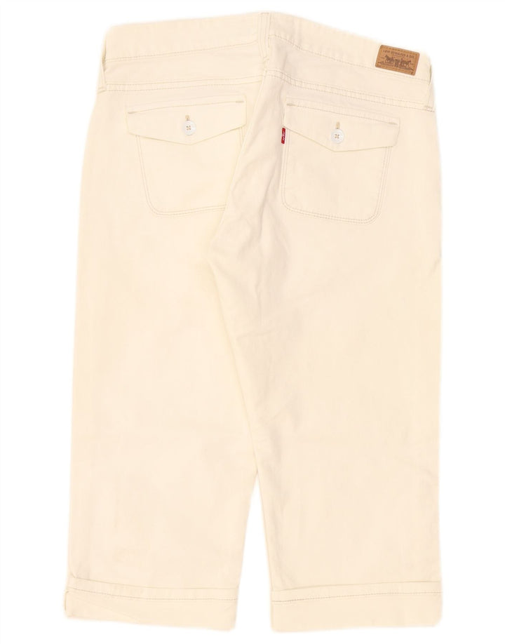 Bermuda in denim da donna Levi's US 8 Medium W32 Cotone bianco