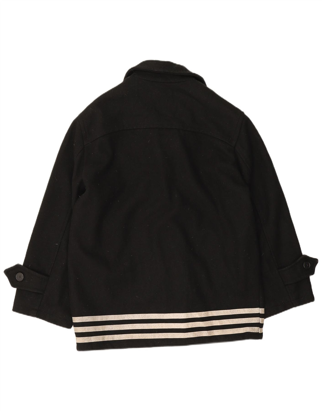 Soprabito vintage da uomo IT 50 grande in lana a righe nere