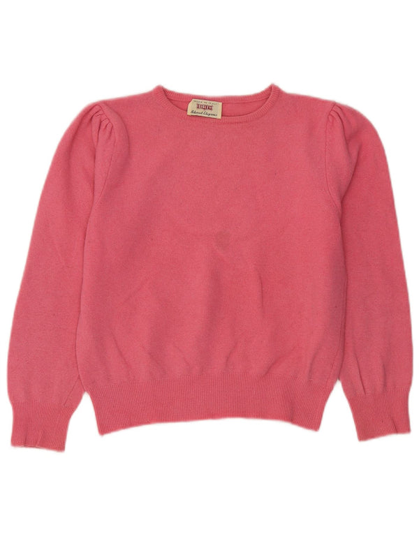 Maglione maglione con scollo a barca corto da donna Sisley UK 6 XS lana rosa