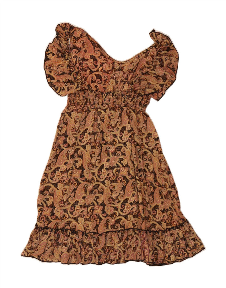 VINTAGE Womens Sundress One Size Brown Paisley Viscose Vintage Vintage and Second-Hand Vintage from Messina Hembry 