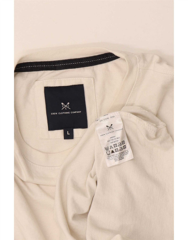 Crew Clothing T-shirt da uomo Top grande in cotone bianco